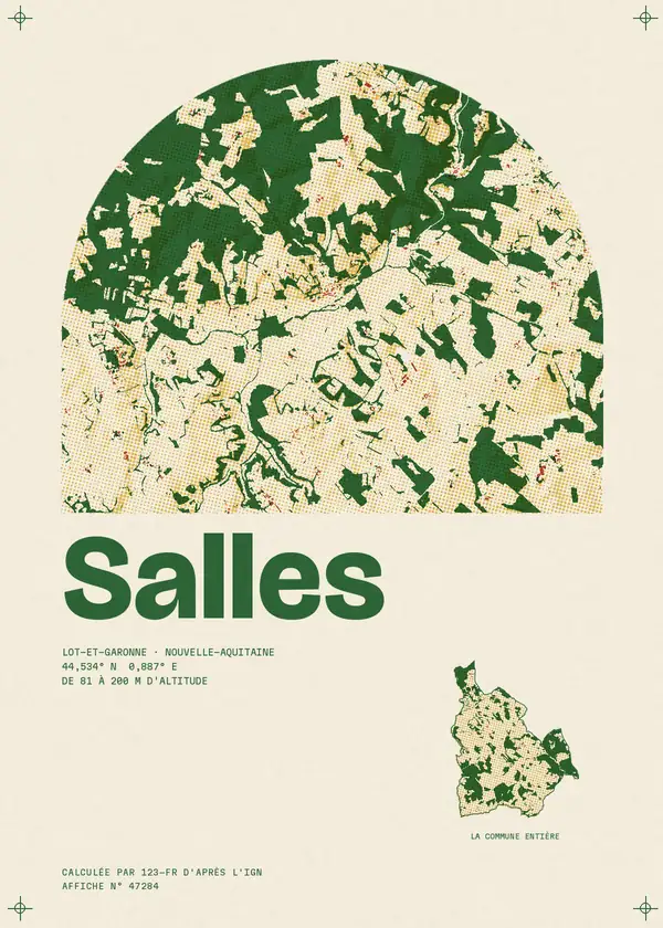 Affiche de Salles, calculée par 123-fr d'après l'IGN