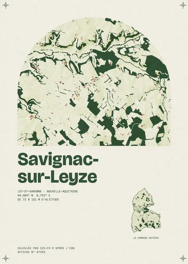 Affiche de Savignac-sur-Leyze, calculée par 123-fr d'après l'IGN
