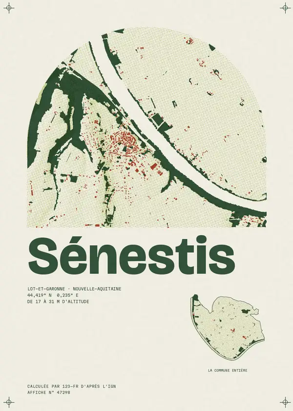 Affiche de Sénestis, calculée par 123-fr d'après l'IGN