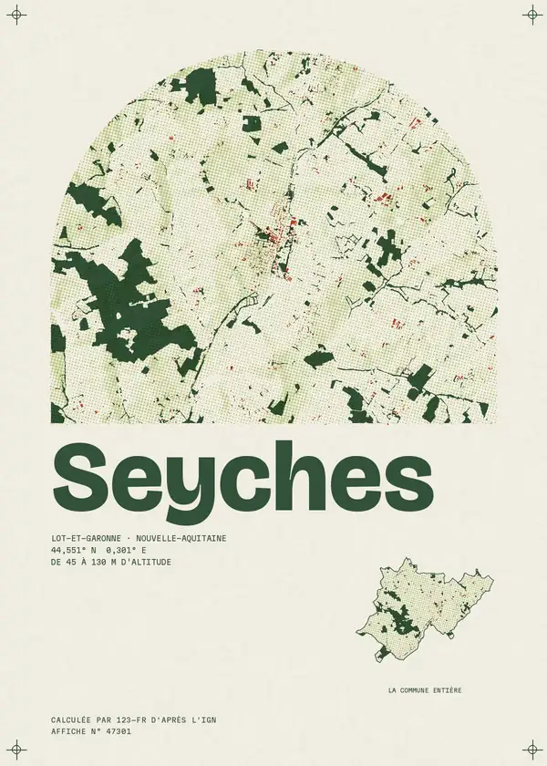 Affiche de Seyches, calculée par 123-fr d'après l'IGN