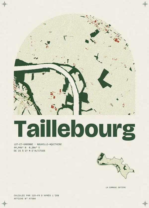 Affiche de Taillebourg, calculée par 123-fr d'après l'IGN
