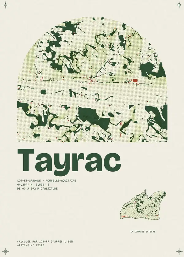 Affiche de Tayrac, calculée par 123-fr d'après l'IGN