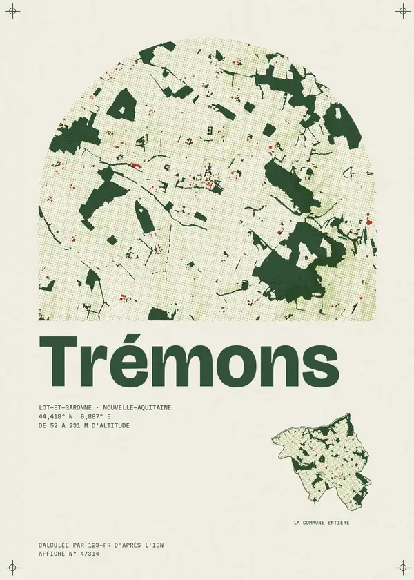 Affiche de Trémons, calculée par 123-fr d'après l'IGN