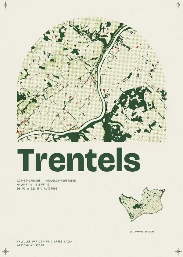 Affiche de Trentels, calculée par 123-fr d'après l'IGN