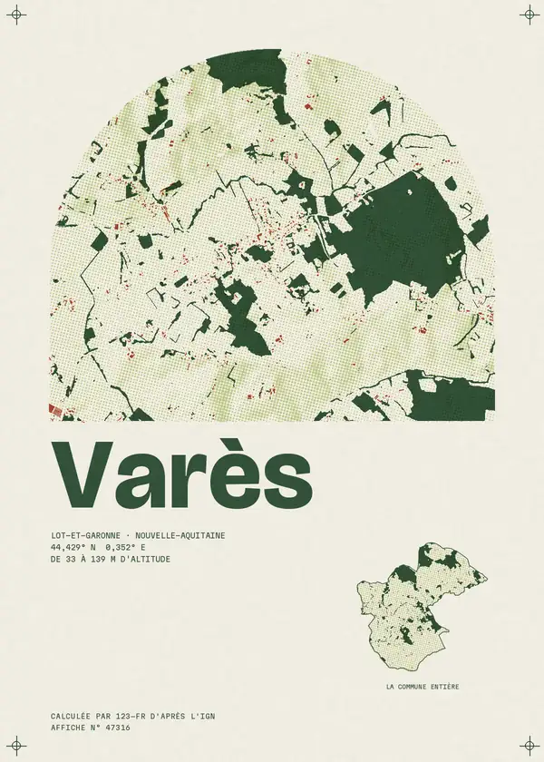 Affiche de Varès, calculée par 123-fr d'après l'IGN