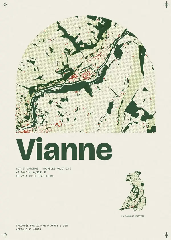 Affiche de Vianne, calculée par 123-fr d'après l'IGN