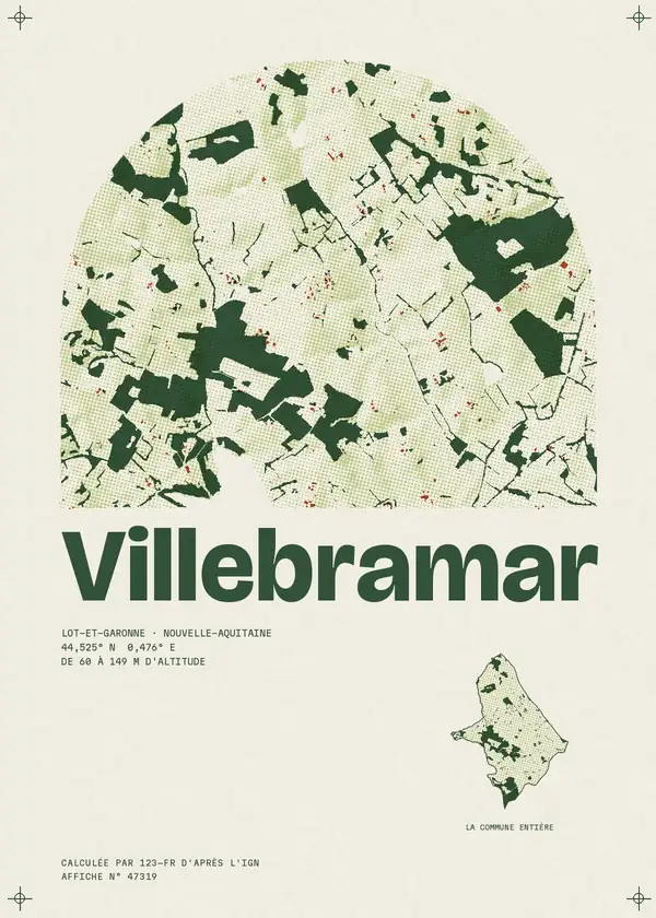 Affiche de Villebramar, calculée par 123-fr d'après l'IGN