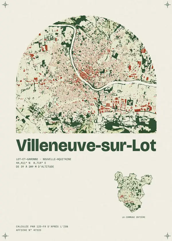Affiche de Villeneuve-sur-Lot, calculée par 123-fr d'après l'IGN
