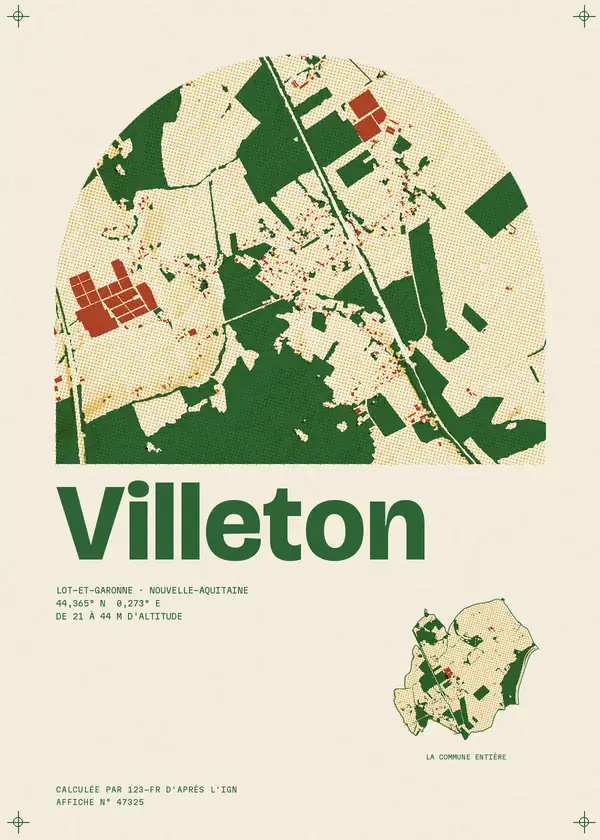 Affiche de Villeton, calculée par 123-fr d'après l'IGN