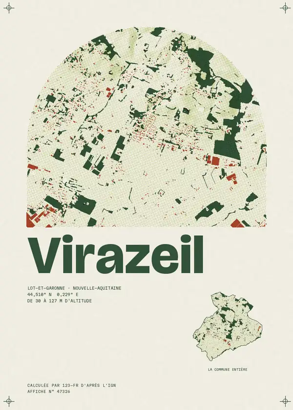 Affiche de Virazeil, calculée par 123-fr d'après l'IGN
