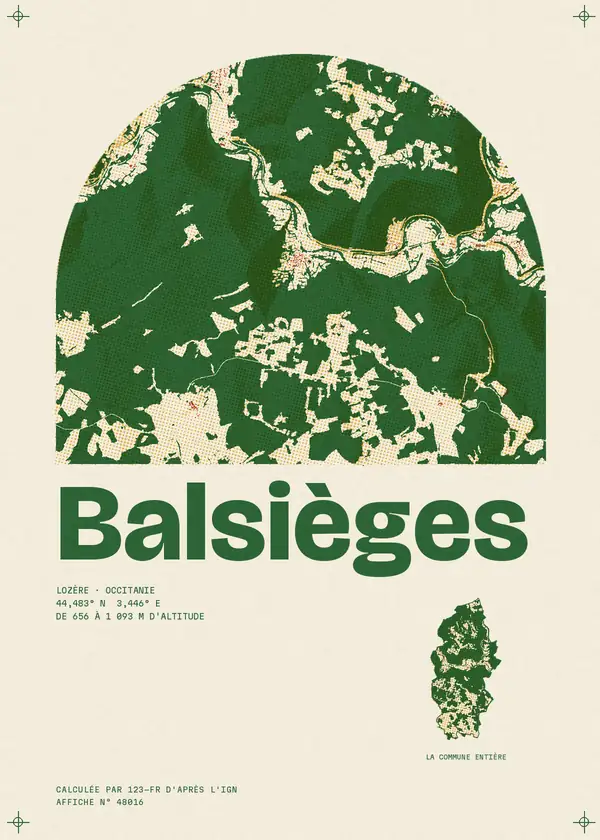 Affiche de Balsièges, calculée par 123-fr d'après l'IGN