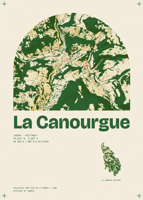 Affiche de La Canourgue, calculée par 123-fr d'après l'IGN