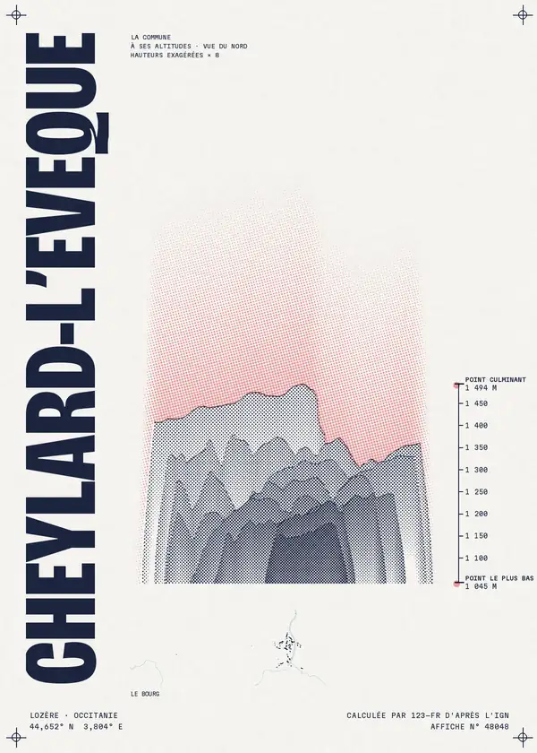 Affiche de Cheylard-l'Évêque, calculée par 123-fr d'après l'IGN