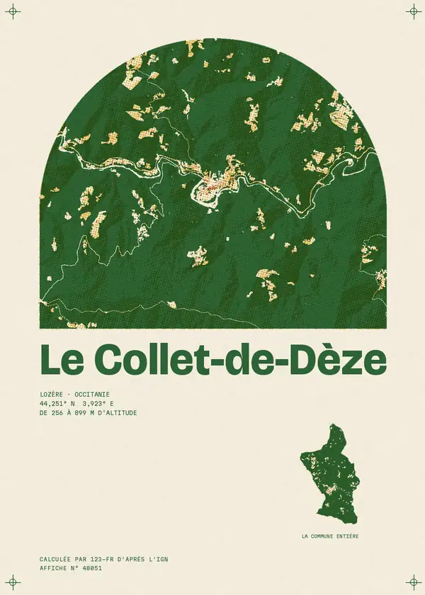 Affiche de Le Collet-de-Dèze, calculée par 123-fr d'après l'IGN