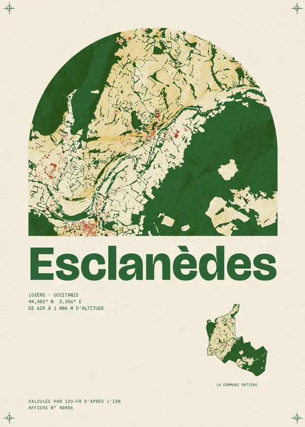 Affiche de Esclanèdes, calculée par 123-fr d'après l'IGN