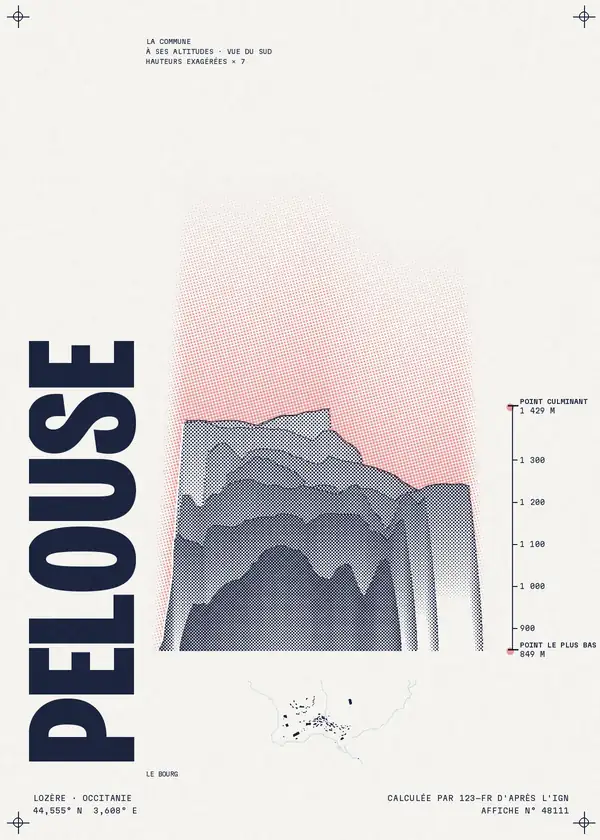 Affiche de Pelouse, calculée par 123-fr d'après l'IGN