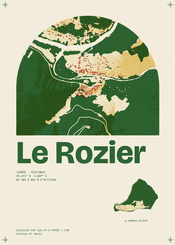 Affiche de Le Rozier, calculée par 123-fr d'après l'IGN