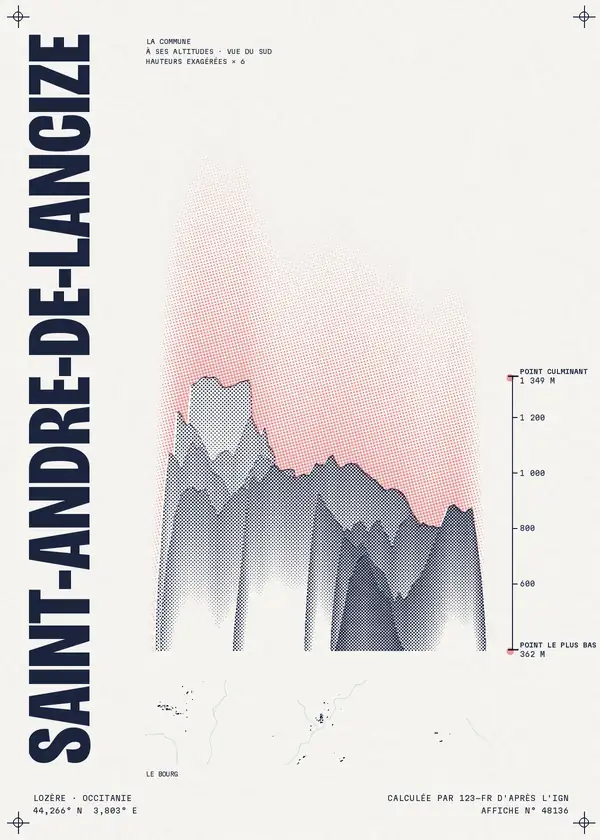Affiche de Saint-André-de-Lancize, calculée par 123-fr d'après l'IGN