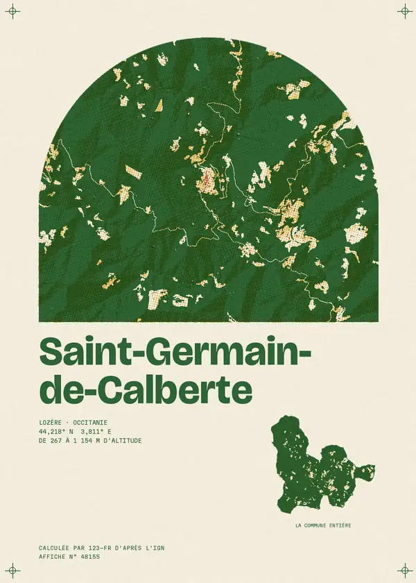 Affiche de Saint-Germain-de-Calberte, calculée par 123-fr d'après l'IGN