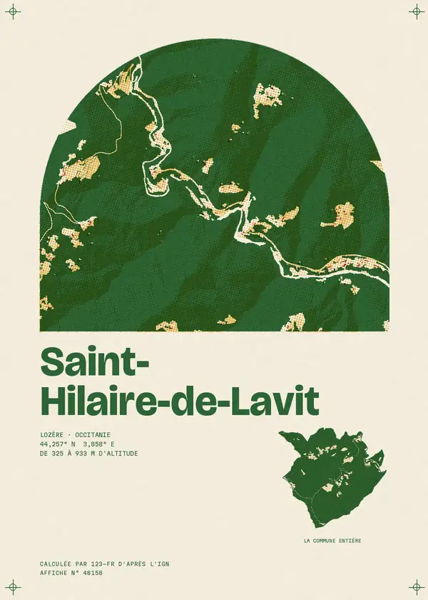 Affiche de Saint-Hilaire-de-Lavit, calculée par 123-fr d'après l'IGN