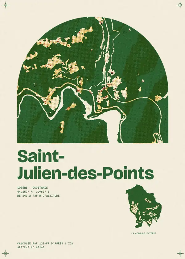 Affiche de Saint-Julien-des-Points, calculée par 123-fr d'après l'IGN