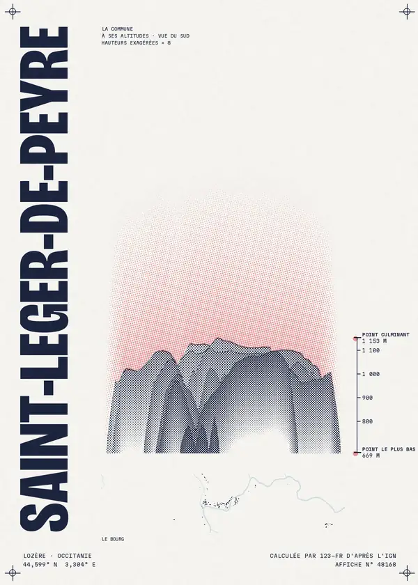Affiche de Saint-Léger-de-Peyre, calculée par 123-fr d'après l'IGN