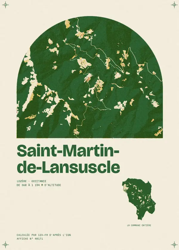 Affiche de Saint-Martin-de-Lansuscle, calculée par 123-fr d'après l'IGN