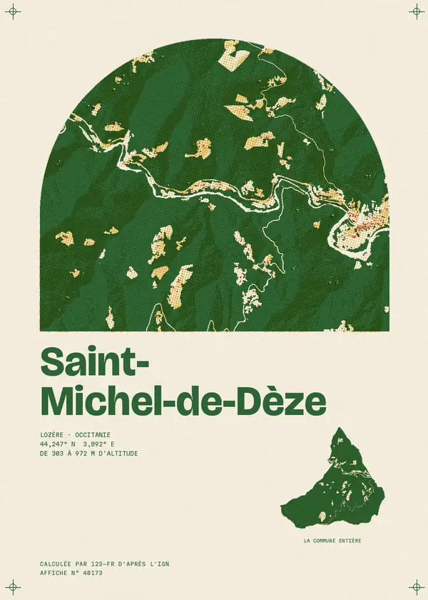 Affiche de Saint-Michel-de-Dèze, calculée par 123-fr d'après l'IGN
