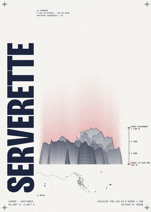 Affiche de Serverette, calculée par 123-fr d'après l'IGN