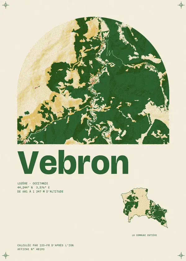 Affiche de Vebron, calculée par 123-fr d'après l'IGN
