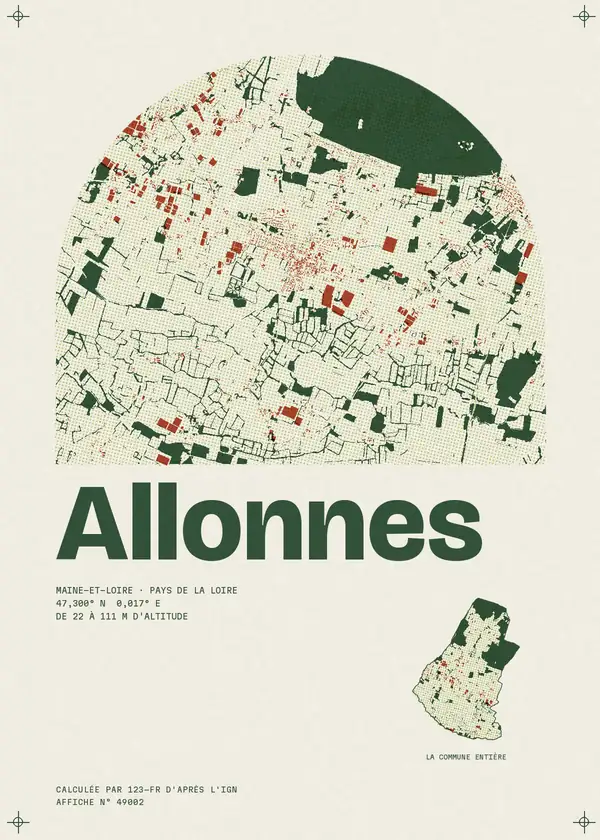 Affiche de Allonnes, calculée par 123-fr d'après l'IGN