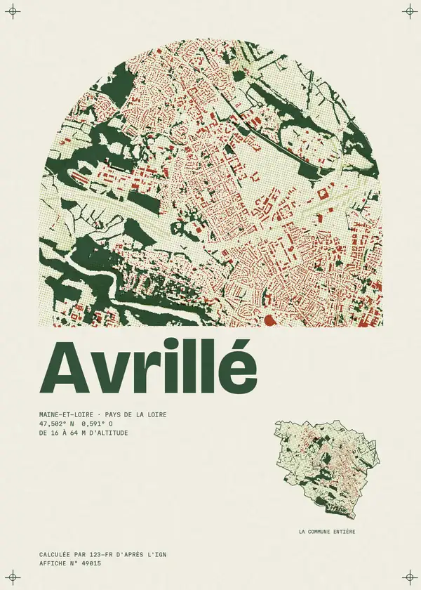 Affiche de Avrillé, calculée par 123-fr d'après l'IGN