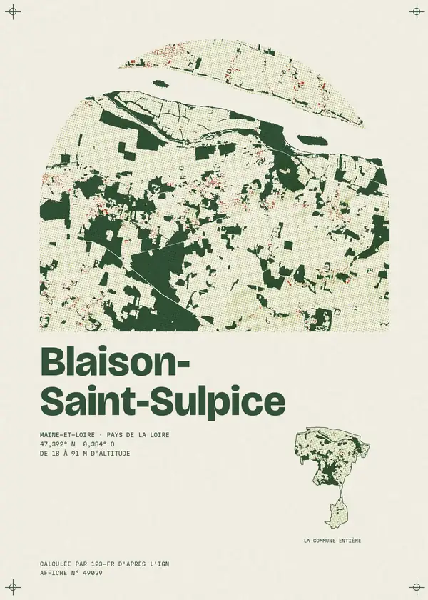 Affiche de Blaison-Saint-Sulpice, calculée par 123-fr d'après l'IGN