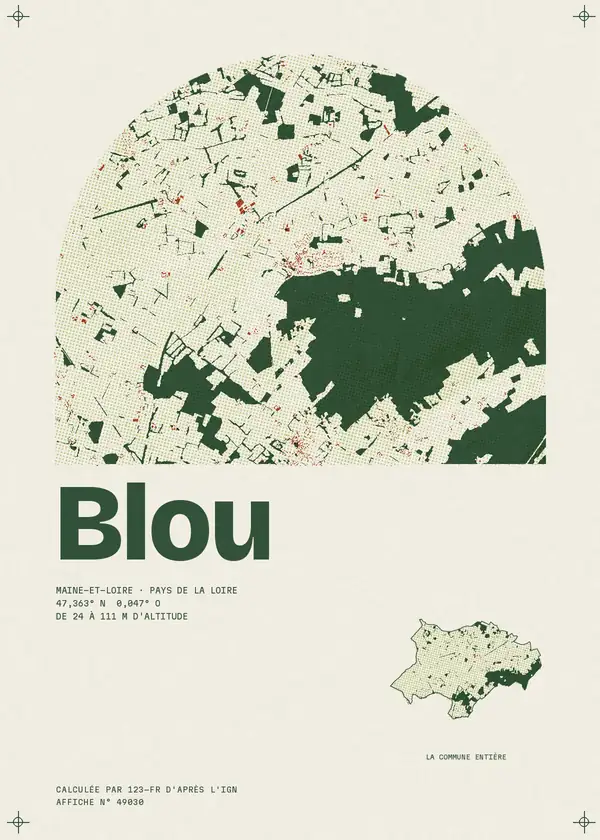 Affiche de Blou, calculée par 123-fr d'après l'IGN
