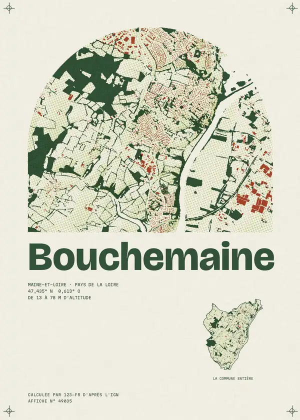 Affiche de Bouchemaine, calculée par 123-fr d'après l'IGN