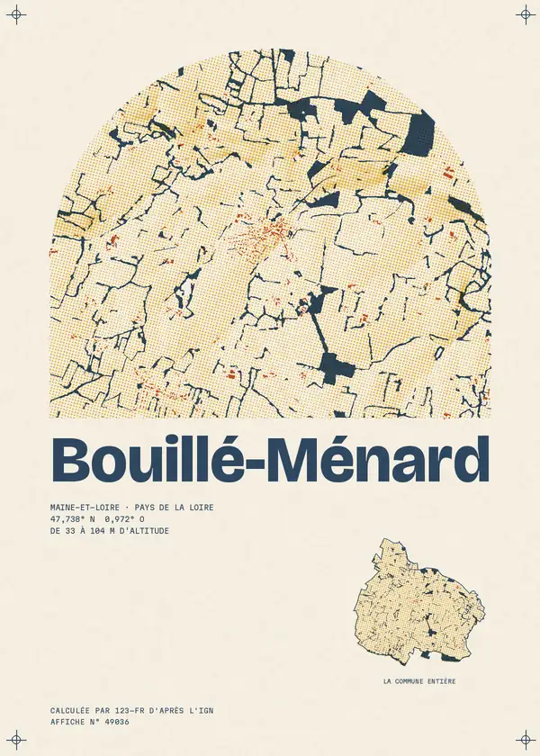 Affiche de Bouillé-Ménard, calculée par 123-fr d'après l'IGN