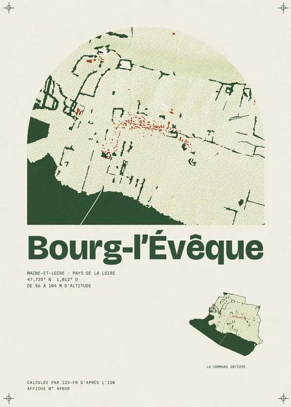 Affiche de Bourg-l'Évêque, calculée par 123-fr d'après l'IGN