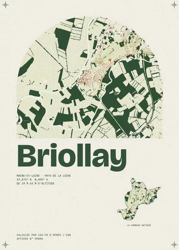 Affiche de Briollay, calculée par 123-fr d'après l'IGN