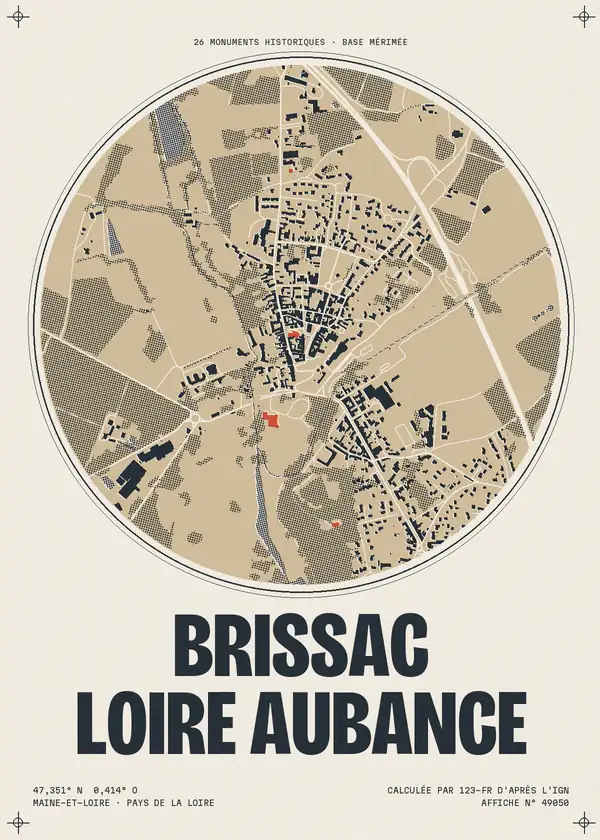 Affiche de Brissac Loire Aubance, calculée par 123-fr d'après l'IGN