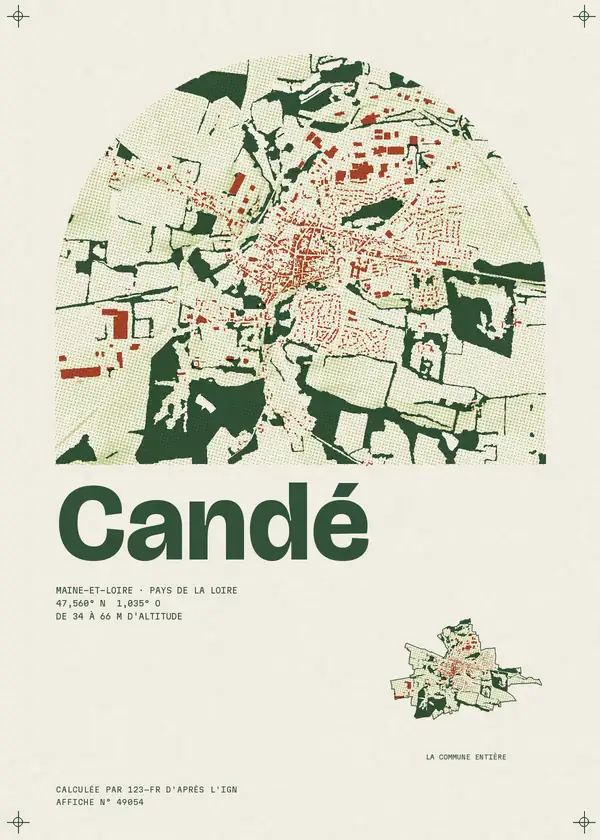 Affiche de Candé, calculée par 123-fr d'après l'IGN