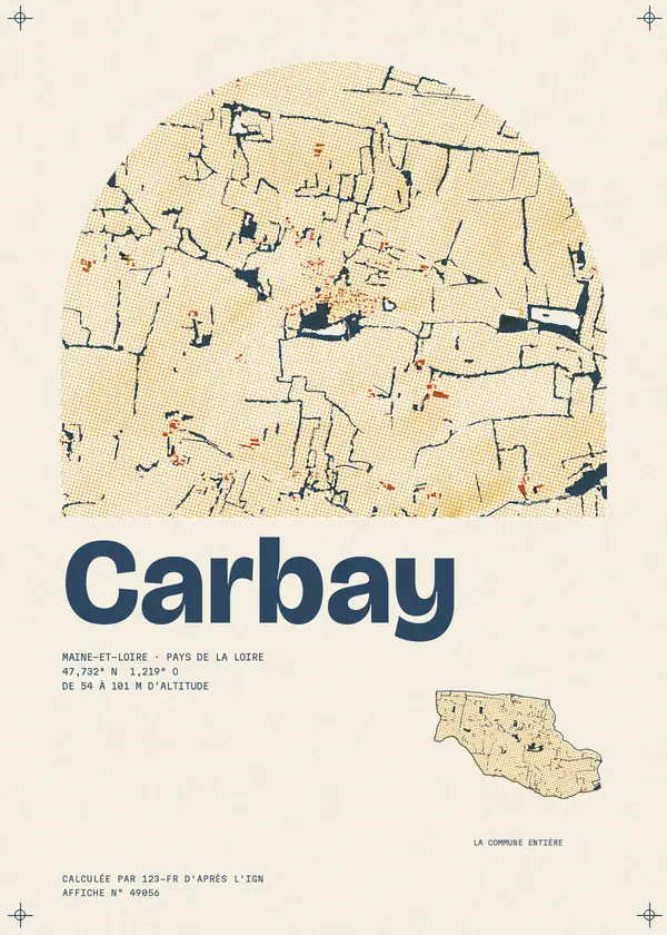 Affiche de Carbay, calculée par 123-fr d'après l'IGN
