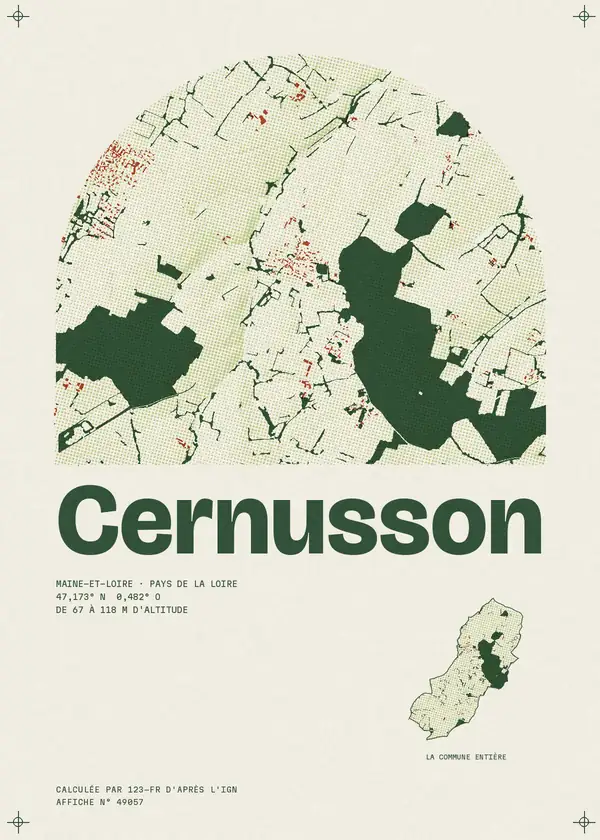Affiche de Cernusson, calculée par 123-fr d'après l'IGN