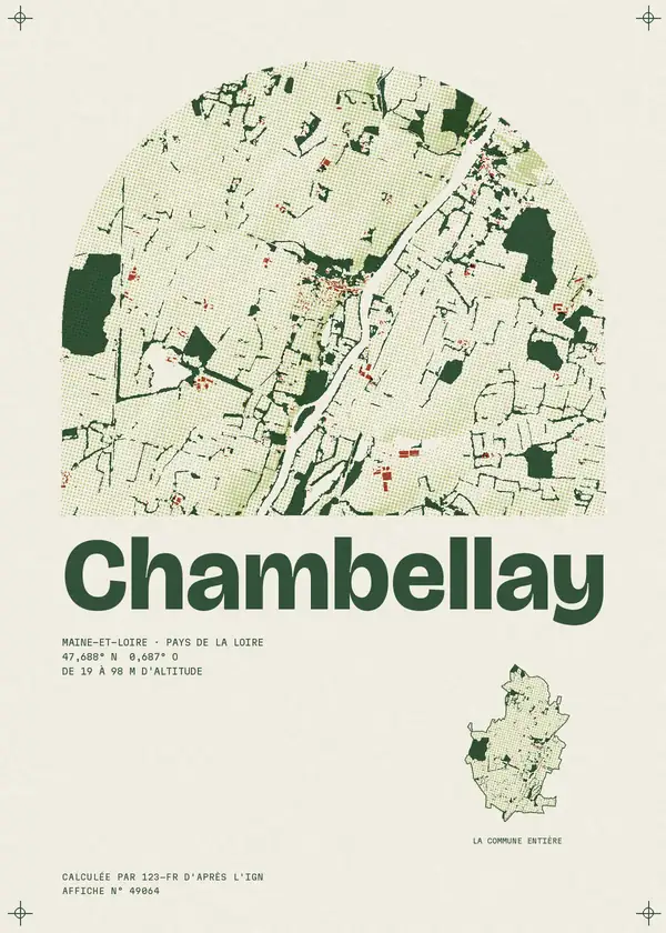 Affiche de Chambellay, calculée par 123-fr d'après l'IGN