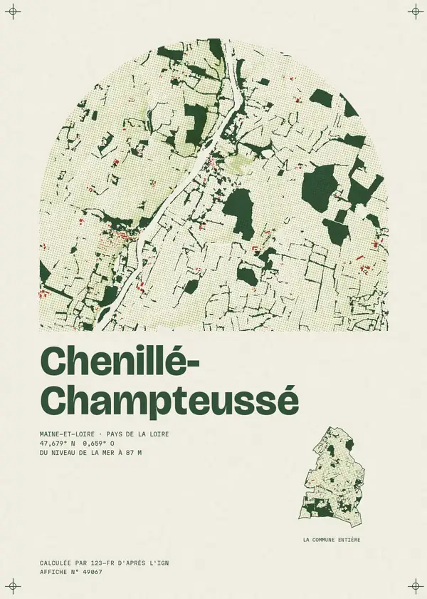 Affiche de Chenillé-Champteussé, calculée par 123-fr d'après l'IGN