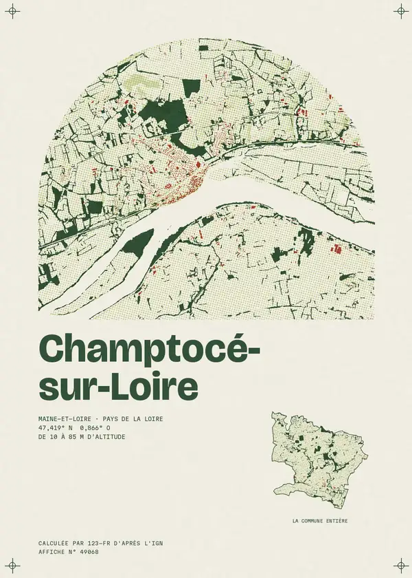 Affiche de Champtocé-sur-Loire, calculée par 123-fr d'après l'IGN