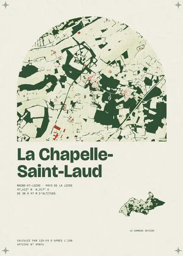 Affiche de La Chapelle-Saint-Laud, calculée par 123-fr d'après l'IGN