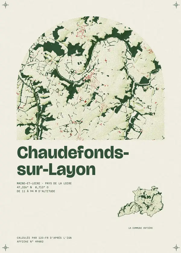 Affiche de Chaudefonds-sur-Layon, calculée par 123-fr d'après l'IGN