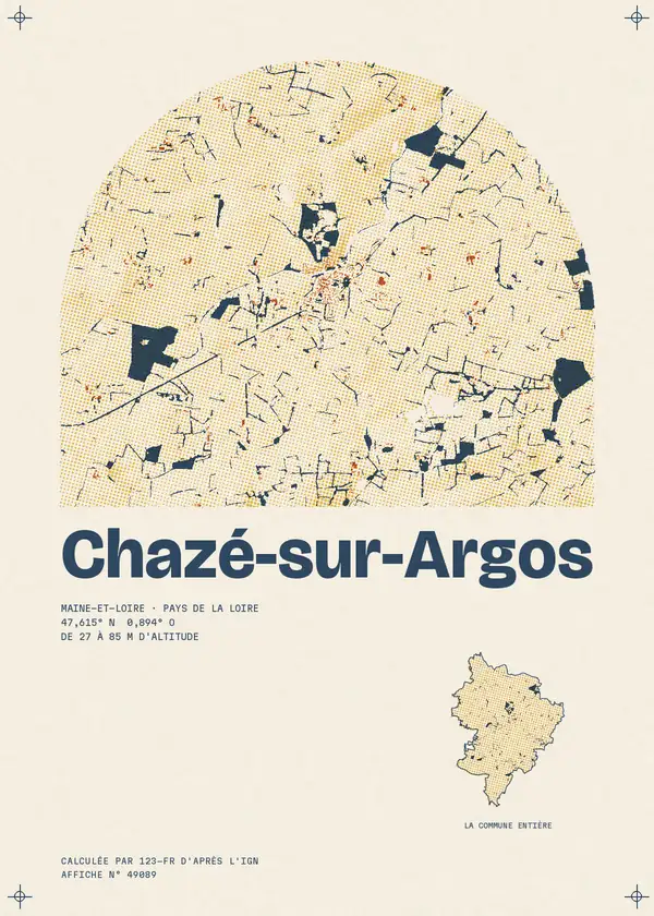 Affiche de Chazé-sur-Argos, calculée par 123-fr d'après l'IGN