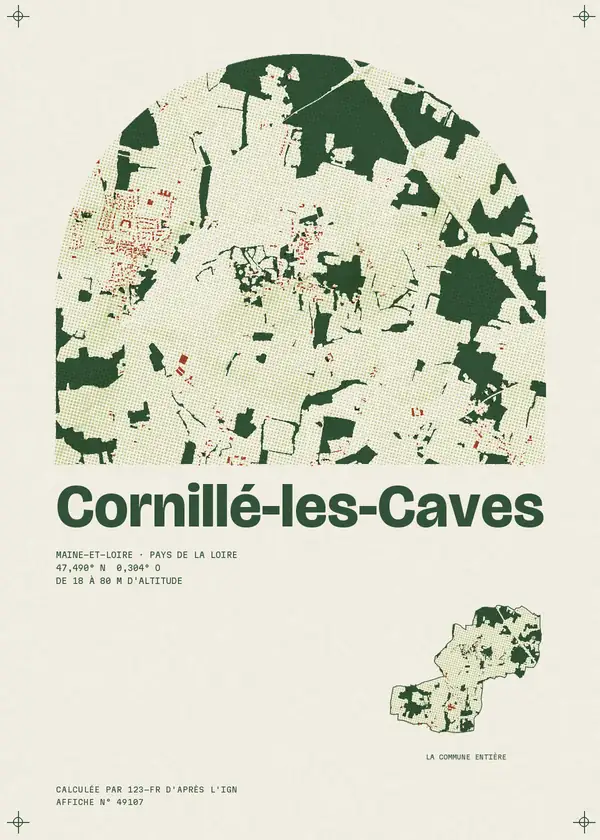 Affiche de Cornillé-les-Caves, calculée par 123-fr d'après l'IGN