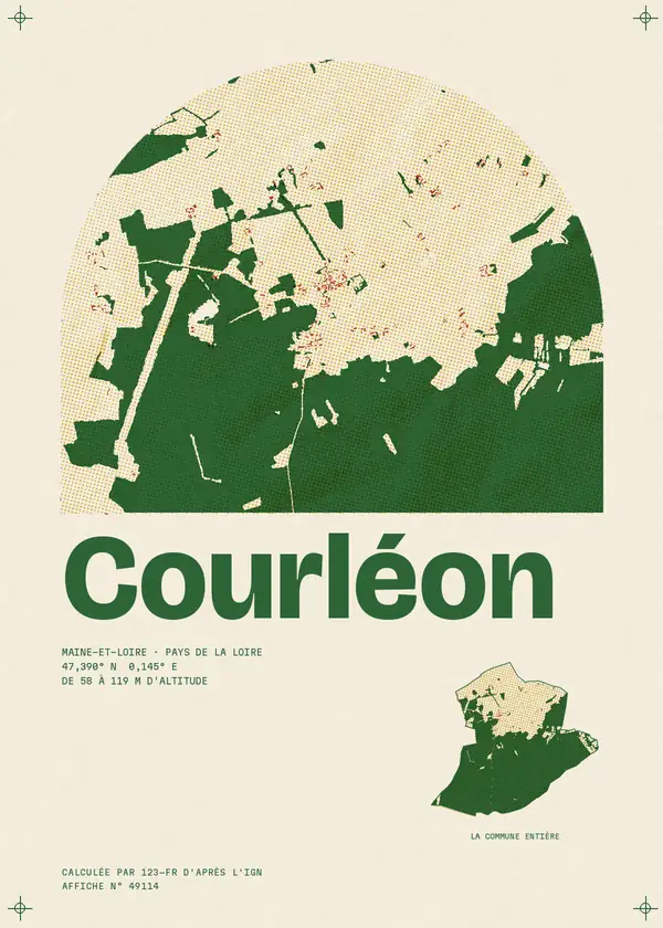 Affiche de Courléon, calculée par 123-fr d'après l'IGN